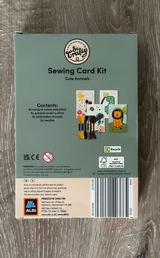 So Crafty Cute Animals Sewing Card Kit 18 Pack