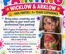 Face Painting Wicklow & Arklow | Kids Parties | 4+ Years Experience