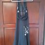 Black halter neck beaded and embroidered dress Image 2
