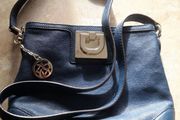 DKNY navy blue leather handbag