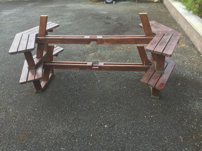 Wooden patio picnic table