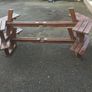 Wooden patio picnic table Image 3