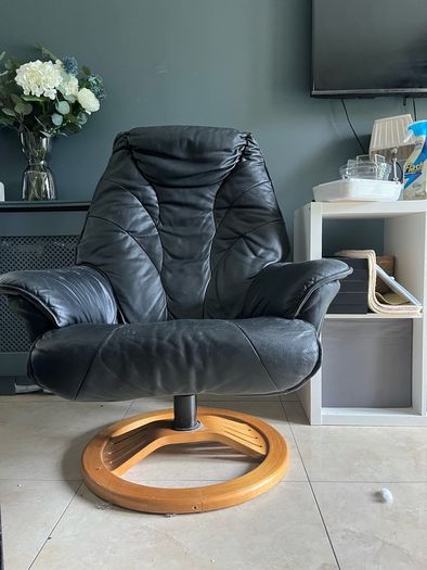 black leather chair