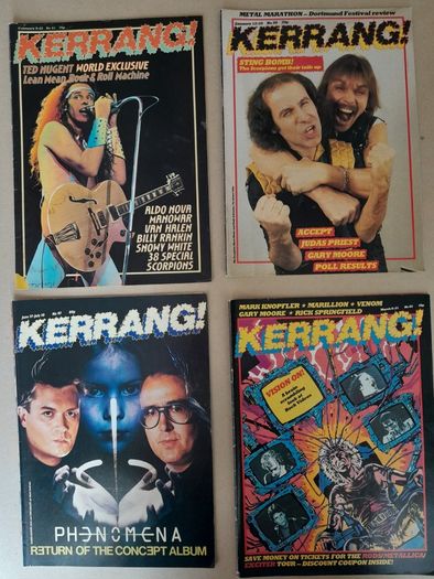 Kerrang vintage heavy metal magazines from the 80s