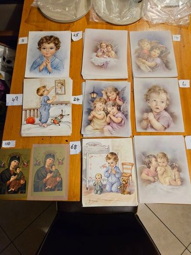 Vintage Catholic Devotional Art Print Cards X 207 Dimensions 8" X 10". In Good Condition.  See Photos For Same.