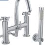 Bath Shower Mixer Tap, Small Spout & Cross Handles Image 7