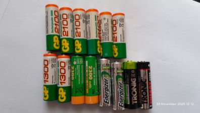 17 AA HR6 AAA Micro HR03 HRM Rechargeable NiMH Ni-MH Batteries up to 2500mAh GP Duracell Energizer Tronic Solar Light 1.2V Energizer Tronic GP (Great Power)