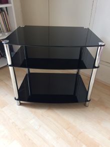Multipurpose black glass table