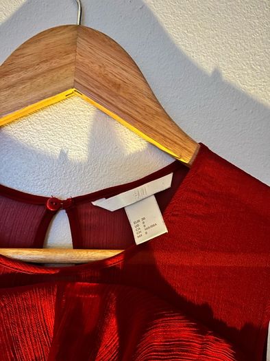 Striking Red Ruffle Blouse