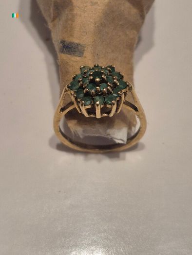 Vintage 9ct Gold starburst cluster ring