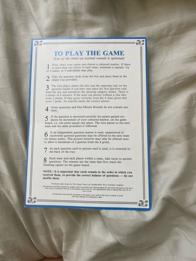 A Question of Sport BBC Board Game - early 1990s
