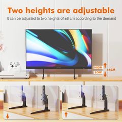 Universal TV Stand for 22"-80" LCD/LED TVs, Adjustable Height TV Riser, Supports Up to 50kg, Max VESA 800x400mm