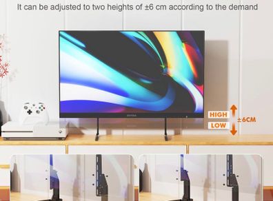 Universal TV Stand for 22"-80" LCD/LED TVs, Adjustable Height TV Riser, Supports Up to 50kg, Max VESA 800x400mm