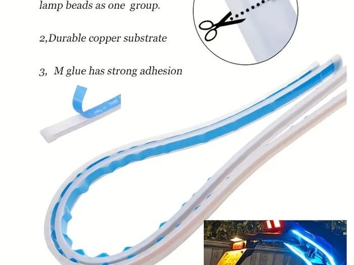 2pcs Motorcycles LED Strip 45cm23.62-Inch Two-Color