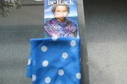 Vintage Brand New "Tie Rack" Polka Dot Blue Scarf with Instruction Leaflet.