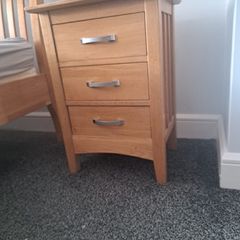 bedside lockers and wardrobe
