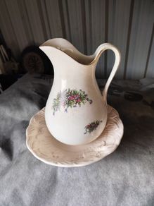 old wash jug and dish