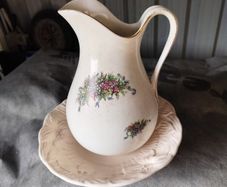 old wash jug and dish