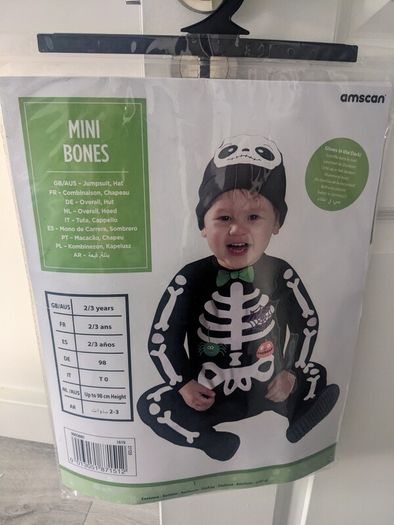 Hallowe'en costume Skeleton (unisex)2-3yrs