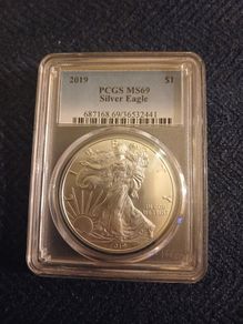 2019 US Silver Eagle PCGS MS-69, 1oz Silver