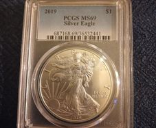 2019 US Silver Eagle PCGS MS-69, 1oz Silver