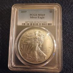 2019 US Silver Eagle PCGS MS-69, 1oz Silver