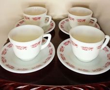 Vintage Pyrex Barley Tea Set x4