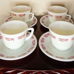 Vintage Pyrex Barley Tea Set x4