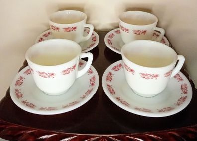 Vintage Pyrex Barley Tea Set x4
