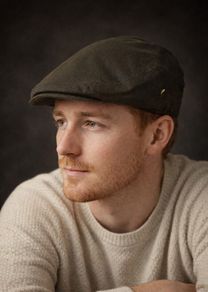 Hatman Green Wax Flat Cap | Waterproof Donegal Cap