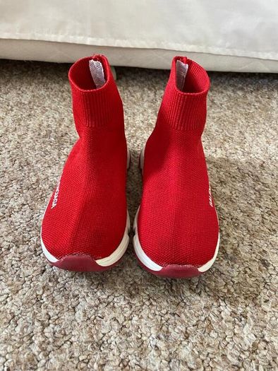Red & White material Booties - 2 pics