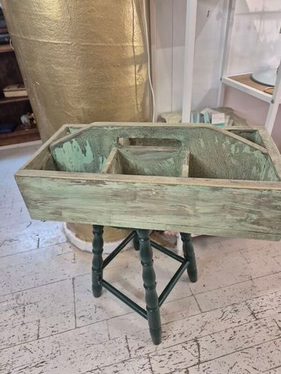 Vintage solid wood Tidy trough caddy