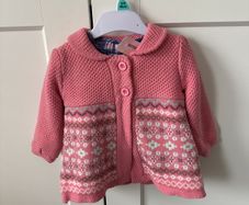 Baby girl set -pink cardigan and blue shirt 9-12 m - new