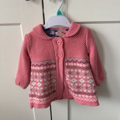 Baby girl set -pink cardigan and blue shirt 9-12 m - new