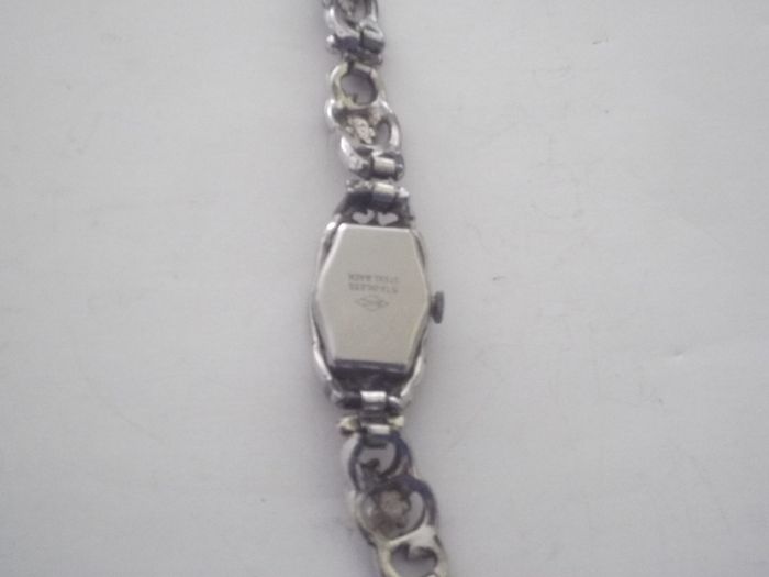 a art deco ladies marcasite wrist watch by trebex working