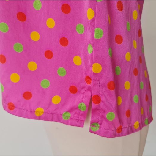 Vintage 1990s vintage silk pink sleeveless blouse by Irish designer Paul Costelloe M