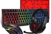 New PC Set Multimedia Wired Gaming USB Keyboard Mouse 3.5mm Headphones Pad #1413