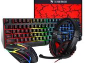 New PC Set Multimedia Wired Gaming USB Keyboard Mouse 3.5mm Headphones Pad #1413