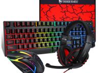 main image for ad New PC Set Multimedia Wired Gaming USB Keyboard Mouse 3.5mm Headphones Pad #1413