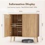 Sideboard, Buffet Storage Cabinet with Fluted Decorating, Sideboard Storage Cabinet with 2 Doors & Adjustable Shelf, Kitchen Cupboard for Living Room, Dining Room, 35 x 77 x 78 cm, Oak Image 3