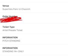 1 Standing Zach Bryan - Cork - Sunday, June 21st - Ticket
