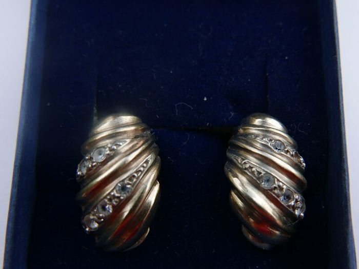 Vintage Sterling Silver  Earrings 1980s Gold Plated Shell Design 4,70g
