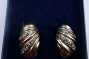Vintage Sterling Silver  Earrings 1980s Gold Plated Shell Design 4,70g
