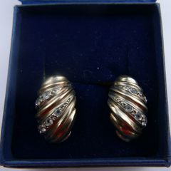 Vintage Sterling Silver  Earrings 1980s Gold Plated Shell Design 4,70g