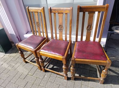 6 antique oak chairs for sale