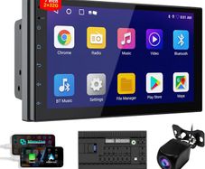 Universal 2 Din Touchscreen Car Stereo with CarPlay Android Auto Rear Camera