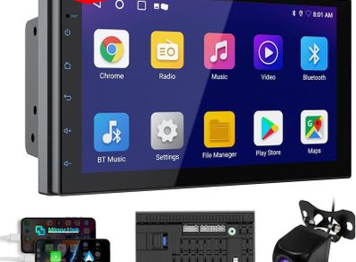 Universal 2 Din Touchscreen Car Stereo with CarPlay Android Auto Rear Camera