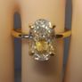Yellow Gold plated Sterling Silver 3ct. Oval brilliant Diamond Simulant Ring Image 4