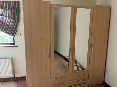Large wardrobe partially dismantled but otherwise in good condition