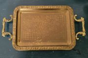 Antique ornate brass tray